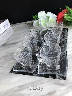 12 Designer Glass Turkish Arabic Tea Coffee Serving Set Cups Saucers 125ML