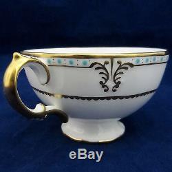 12 Vintage English Royal CROWN DERBY Tea CUP Cups Set Twelve ELIZABETH Blue only