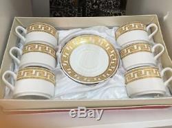 12 pcs Golden Coffee Tea Cups & Saucers Set With Gift Box Luxury Style Ideal Gif