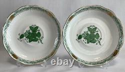 130u Herend Apony Historic Green Cup & Saucer & Plate Set of 6 with Box, JP