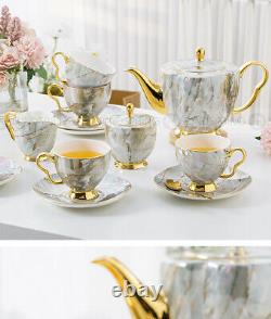 15 pc European Luxury Bone China Coffee Cup / Afternoon Tea Set