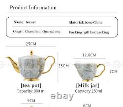 15 pc European Luxury Bone China Coffee Cup / Afternoon Tea Set