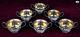 1800 WAI KEE Asian Chinese Export Dragon Set of 6 Silver Gilt Tea Cup Goblets