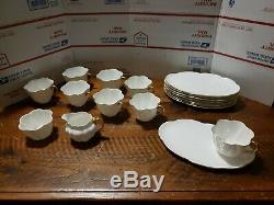 18pc Shelley Dainty Regency Snack Set Tea Cup and Oval Plate Plus Creamer