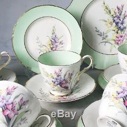 21 piece vintage Paragon tea set / service cake plate, teacup trios, jug + bowl