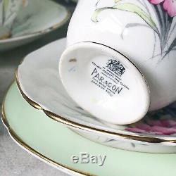 21 piece vintage Paragon tea set / service cake plate, teacup trios, jug + bowl