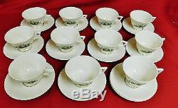 23 Piece Vintage Signed Lenox Rutledge Floral Tea Cup & Saucer Sets MINT