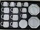 24Pcs White Gold Tea Cups With Turkish Small Coffee Cups And Saucer Gift Set