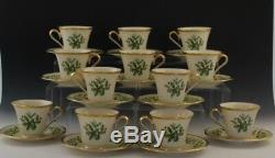 24 Pc Vintage Lenox Christmas Holiday Dimension Porcelain Teacup & Saucer Set
