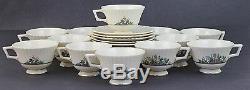 24 Piece Vintage Signed Lenox Rutledge Gold Gilt Floral Tea Cup & Saucer Set