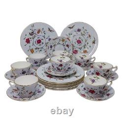 24pc Crown Staffordshire Birds of Paradise Tea Cup and Saucer Set