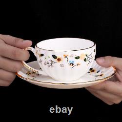 2 Cups 2 Saucers Luxury Bone China Tea Set Coffee Mug Tea Cup Set Service for 2