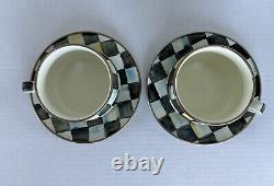 2-Mackenzie-Childs Enamelware Courtly Check Tea Cup and Saucer Aurora NY