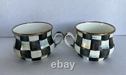 2-Mackenzie-Childs Enamelware Courtly Check Tea Cup and Saucer Aurora NY