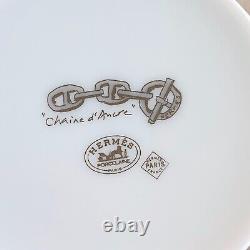 2 Sets x Authentic Hermes Tea Cup & Saucer Sets CHAINE D'ANCRE PLATINUM with Box