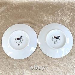 2 x Authentic HERMES Tea Cup Saucer Pair Cheval d'Orient Horse Porcelain withBox
