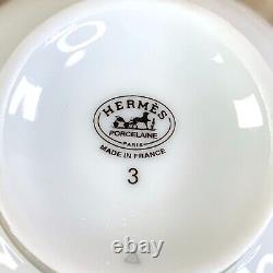 2 x HERMES Paris Tea Cup & Saucer 2 Pairs Cheval d'Orient Horse Porcelain withBox