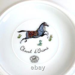 2 x HERMES Paris Tea Cup & Saucer 2 Pairs Cheval d'Orient Horse Porcelain withBox