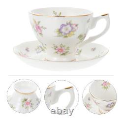 3 Sets Tea Cup Expresso Coffee Clay Cups Royal and Saucers Porcelain