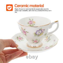 3 Sets Tea Cup Expresso Coffee Clay Cups Royal and Saucers Porcelain