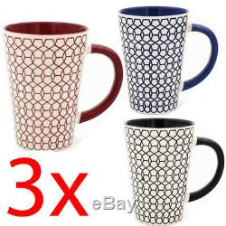 3 X Coffee Mug Tea Set Drink Latte Cups Ceramic Kitchen Espresso Mugs Chocolate