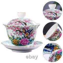 4 Sets Chinese Style Tea Cups Bowl Pitcher with Lid Frither