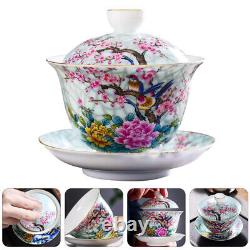 4 Sets Chinese Style Tea Cups Bowl Pitcher with Lid Frither