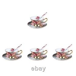 4 Sets Coffee Cup and Saucer Afternoon Tea Ceramics European Style