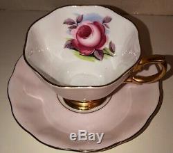 4 Sets Very Rare- Royal Albert Painters Rose Gold Trim Tea Cup, Plate & Saucer