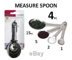 4pcs Kitchen Stainless Steel Tea Measuring Cup Spoon Baking Teaspoon Scoop Set