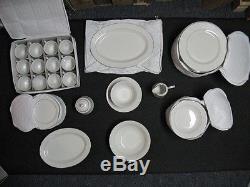 54-Piece SCARSDALE Sango 8079 China Set Serving Platter Plate Bowl Tea Cup Bags