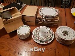 59 pc Domestications 12 Days of Christmas Dinner Plates Bowl Salad Teacup set