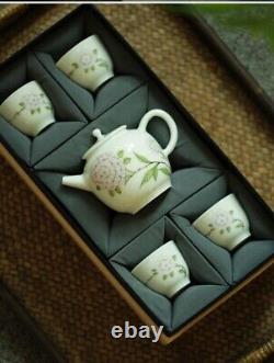5pcs of one set China JingDeZhen master tea cup beauty Hydrangea ceramic cup