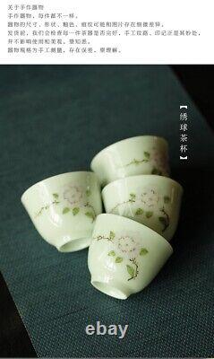 5pcs of one set China JingDeZhen master tea cup beauty Hydrangea ceramic cup