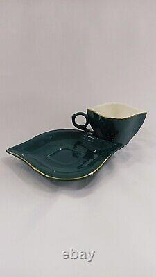 6 Luxurious New Model Glass & Tea Set Green Porcelain Gift And Entertainment