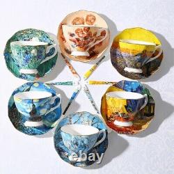 6-Set Van Gogh Art Coffee Mugs, Breakfast, Tea Cups, Christmas Gifts