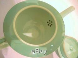 6 Vintage Royal Copenhagen Aluminia Faience Nils tea cup set with teapot