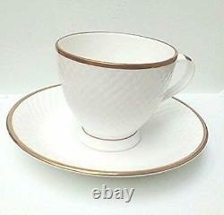 6 pcs Tea & Coffee Cup With 6 Pcs Saucer Set Of White Bone China 10 x 9 x 8 Cms