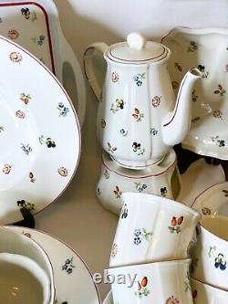 71 pc Set VILLEROY & BOCH Petite Fleur Plate Bowl Cup Mug Serving Coffee Tea Pot