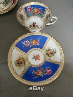8pc Set, Royal Dresdener Bavaria Schumann Tea Cup & Saucer Set Germany Floral
