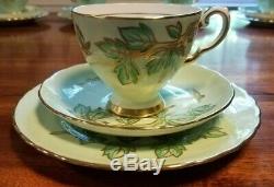 ANTIQUE c. 1900 TUSCAN FINE ENGLISH BONE CHINA TEA CUP & DESSERT SET. BUY IT NOW