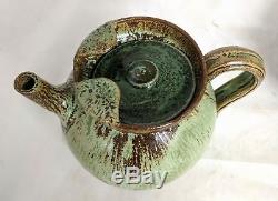 A. R. Cole Studio Art Pottery 5-pc Tea Set Tray Pitcher Bean Pot Cup Sugar L4B