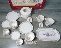 American Girl Pleasant Company SAMANTHA TEA SET 20pc Teapot Tea Cups Sugar Cream