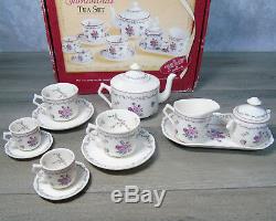 American Girl Pleasant Company SAMANTHA TEA SET 20pc Teapot Tea Cups Sugar Cream