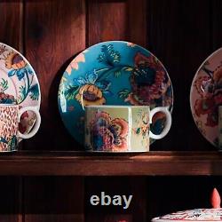 Anthropologie House of Hackney Dark Turquoise Teacup and Saucer Set of 2 NEW