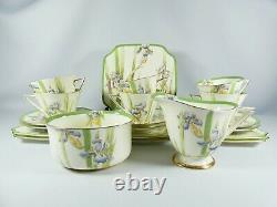 Antique Art Deco Royal Doulton Iris 21pc Tea Set Trio Cup Saucer Plate V1346
