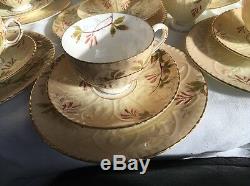 Antique Aynsley Tea Set / Part Teaset, Cobalt Blue & Gilt Embossed Cups, SUPERB