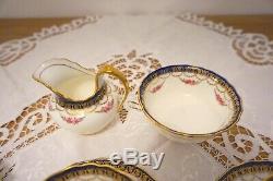 Antique Cauldon Porcelain Tea Set Cobalt Blue with Gold 6 x Tea Cups & More