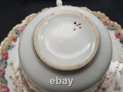 Antique China Tea Set 19th Century Floral Cup And Saucer Trios Cake Plates