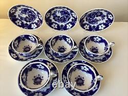 Antique H&S Hilditch & Sons Tea Cup & Saucer Set Eskimo Blue & White 1822-1830